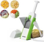 Safe Mandoline Slicer 5 in 1 Vegetable Chopper Food Potato Cutter, Strips Julienne Dicer Adjustable Thickness 0.1-8 mm Kitchen Chopping Artifact Fast Meal Prep - Image 2