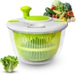 Salad spinner, vegetable and fruit washing dryer, lettuce spinner, for washing fruits, vegetables, pasta, green, 5L - Image 2