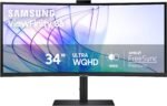 Samsung 34-Inch ViewFinity S65VC Series Ultra-WQHD Curved Computer Monitor, 100Hz, AMD FreeSync, HDR10, USB-C, Built-in Speaker, Camera, KVM Switch, Eye Care, Eco-Packaging, LS34C650VANXGO, Black - Image 2