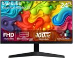 Samsung S24 inch Full HD (1920x1080) Monitor, 100Hz Refresh Rate, 5ms, Contrast Ratio 3000:1, Ergonomic Design, Eye Care, Flicker-Free, Game Mode, HDMI & VGA, Tilt Adjustment, Black - Image 2