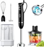 Sangcon 6-in-1 Immersion Blender Handheld, Hand Blender with Chopper & 34oz Blending Cup Storage Base, 2-Speed Adjustable Stick Blender,Stainless Steel Blades, Detachable Blender, Whisk, Milk Frother - Image 2