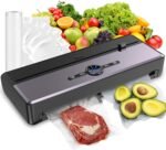 Sealer Machine for Food Storage, 85KPA Strong Suction, Dry/Moist Mode, Automatic Seal in 10-20 Seconds with 10 Vacuum Bags & 1 Roll, Built-in Cutter, Bag Storage & Vacuum Hose, for Home Kitchen Use - Image 2