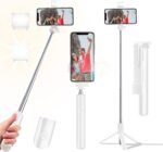Selfie Stick Tripod, 40 in Retractable Tripod for iPhone with Wireless Remote Control & Light, Portable Phone tripods for Photograph, Live Streaming, Video Recording, Compatible with All Cellphones - Image 2