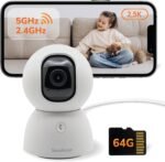 Sensforge 2.5K Indoor Pan-Tilt Dome Security Camera, AI Human & Pet Detection, 360° Coverage, Two-Way Audio, Dual-Band Wi-Fi (2.4G/5G), 64GB SD Card Included, No Monthly Fees (1, White) - Image 2