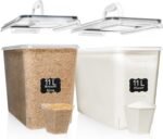 Shazo 2 PC (11L | 372 oz) Flour Sugar Storage Containers with Easy Carry Handle - Plastic Extra Large Food Storage Containers with Lids for Rice Cereal, BPA Free & Airtight Kitchen Pantry Organization - Image 2
