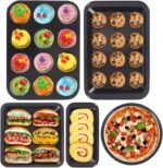 ShellKingdom 5PCS Baking Pans Set, Bakeware Set, Nonstick Cake Pan, Baking Sheets for Muffin, Loaf, Roast, Kitchen Oven Cookware Sets Baking Supplies (Black) - Image 2