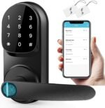 Sifely Keyless Entry Smart Lock - Fingerprint & Keypad Access, Front Door Handle, Black - Image 2