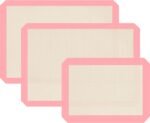 Silicone Baking Mat Set of 3, Silicone Baking Mats Cookie Sheet, Non-Stick Mats for Baking, Easy Clean & Reusable Oven Baking Sheet for Making Macaroons, Cookies (Pink) - Image 2