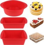 Silicone Baking Pans Sets - Nonstick Silicone Bakeware Set with Bread Loaf Pan, Square/Round Cake Pan - Oven & Dishwasher Safe - Image 2