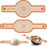 Silicone Bread Sling Oval and Round, 2Pcs Non-Stick Reusable Bread Sling, Sourdough Tools & Dutch Oven Accessories, Orange - Image 2