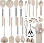 Silicone Cooking Utensils Set, 28 Pcs Kitchen Utensils Set 446°F Heat Resistant Spatula Set, Food Grade Silicone and Stainless Steel Handle Kitchen Gadgets for Nonstick Cookware BPA Free - Image 2