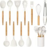 Silicone Cooking Utensils Set For Kitchen, Spoons Spatula Spatulas Accessories, Baking Heat Resistant Cookware De Home, Rubber New Apartment Decor, Plastic Nonstick Turner Tool (white) - Image 2