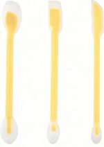 Silicone Dual-Ended Spatula Spoon Set of 3 – Long Handle Jar Scraper & Measuring Spoon with Scale (1 Tbsp, 1 Tsp, 1/2 Tsp) – for Jam, Baking, Cooking, Peanut Butter (yellow) - Image 2
