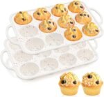 Silicone Muffin Pans for Baking, Metal Reinforced Frame 12 Cups Regular Size Silicone Cupcake Pan Nonstick Muffin Tin for Baking Muffin, Cupcake, Frittatas,BPA Free, Silicone Molds Dishwasher Safe - Image 2