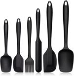 Silicone Spatula Set, 6PCS Heat Resistant Spatulas for Cooking, Food Grade Silicone Rubber Spatula Set for Baking, Non Stick Dishwasher Safe BPA-Free - Image 2