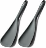Silicone Spatula Spoon, Great for Both Cooking and Serving Durable BPA-Free Matte Black Silicone, Seamless Design, Safe for Nonstick Cooking Surfaces, 2-Pcs, Gray - Image 2