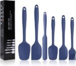Silicone Spatulas Set, Rubber Spoon Spatula Heat Resistant Spoonula One Piece Design Seamless Spatula Non-Stick Scrapers Baking Mixing Tool (Dark Blue) - Image 2