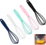 Silicone Whisk 5 Pcs Colorful Kitchen Mini Silicone Whisks,Whisk Set Egg Beater for Blending Whisking Beating Stirring Cooking Baking - Image 2