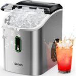 Silonn Nugget Ice Maker Countertop, Pellet Ice Machine with Self-Cleaning Function, Sonic Ice Maker Produces 33lbs of Chewable Ice in 24 Hours, Ideal for Home Kitchen and Office (Stainless Steel) - Image 2
