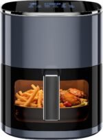 Simple Deluxe 12-in-1 Air Fryer 6.34 Qt, Digital Preset Airfryer with Visible Window, Nonstick and Dishwasher-Safe Basket, Air Fry, Roast, Bake, Dehydrate, Fries, 1700W, Gary - Image 2