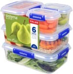 Sistema KLIP IT PLUS Leakproof Food Storage Containers 2.2 L, 1 L, 400 ml Airtight & Stackable Meal Prep Containers with Lids School Lunch Boxes & Snack Boxes 6 Count - Image 2