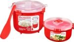 Sistema Microwave Rice Cooker & Round Microwave Food Container Set | 2.6L, 915ml | Food Containers with Steam-Release Vents | BPA-Free | 2 Count - Image 2