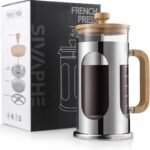 Sivaphe No-Plastic French Press Coffee Maker 34 oz, Borosilicate Glass Bamboo Lid and Handle Coffee Tea Press 8 cup, 1000ml Coffee Milk Forther with Stainless Steel Holder and Resuable Filters - Image 2