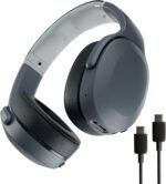 Skullcandy Crusher Evo Wireless Bluetooth Headphones with Extra USB-C Charging Cable, Multi-Sensory Bass, Noise Isolating Over-Ear Fit, 40 Hours Battery, Microphone for iPhone Android - Chill Grey - Image 2