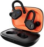 Skullcandy Push Active Wireless Earbuds, Bluetooth Headphones, Noise Isolating, 44 Hrs Battery, Secure-Fit Over-Ear Hanger, Sweat and Water Resistant, Microphone for iPhone Android - True Black/Orange - Image 2