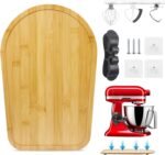 Sliding Mat for Kitchen aid 4.5-5 Qt Stand Mixer with 1Pc Cord Organizer and 3Pcs Attachment Holder for Kitchen Appliance Slider Counter, Moving Tray (Bamboo, Natural) - Image 2