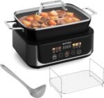 Slow Cooker 7 Quart | Programmable Multi-Cooker PFOA-Free Ceramic Coating, Steamer, Sear sauté, Warm Function (Includes Silicone Spoon) - Image 2