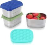 Small (1 CUP) Stainless Steel Snack Containers for Kids | Easy Open Leak Proof Food Containers with Silicone Lids - Perfect Metal Toddler Lunch Box for Daycare and School (8oz) - Image 2