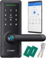 Smart Door Lock, Biometric Fingerprint, Keyless Entry, App Control, 6 Ways to Unlock, DIY Installation, Black - Image 2