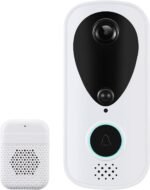 Smart Doorbell Ring, Doorbell Camera Wireless with TY App Control Infrared Night Viewing Dual-Band WiFi, Two-Way Audio Doorbell for Villa Home Office Apartment Door Use - Black/White - Image 2