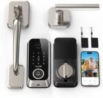 Smart Front Door Lock Sets: 2K HD Camera Lock with Doorbell Kits, Hornbill Fingerprint Keyless Entry Door Lock with Handles, WiFi Deadbolt(only 2.4G) for Remote Control, APP/Alexa/PIR,Satin Nickel - Image 2