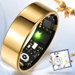 Smart Ring Health Tracker for Women Men, Sleep Tracker with Heart Rate,SPO₂,Blood Pressure, Fitness Ring for Activity Monitoring, No Subscription, Step Tracker Ring for iOS&Android (Gold, #7) - Image 2