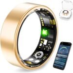 Smart Ring Health Tracker for Women and Men, Fitness Ring with Heart Rate, Blood Oxygen, HRV, Sleep & Step Tracking, No Subscription, IP68 Waterproof, Compatible with iOS & Android (Gold, 8) - Image 2