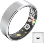 Smart Ring Health Tracking, Sleep Tracking, Heart Rate, Blood Oxygen, Blood Pressure，Fitness Ring, Activity Monitoring, 5 Days Battery, 5ATM Waterproof, No Subscription (Silver, 12#) - Image 2