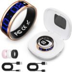 Smart Ring for Women & Men, Fitness & Health Tracker with Display Screen, IP68 Waterproof Smart Rings for Health Monitoring, Fitness Tracker Ring with Call Notification, No App Fees (Rose Gold, 10#) - Image 2