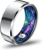 Smart Ring for Women & Men, Health & Fitness Tracker with Heart Rate/Sleep Monitoring/Blood Pressure, 5ATM Waterproof, Activity Trackers with Free App, Valentine's Day Gifts for Women(Size 9, Silver) - Image 2