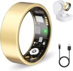 Smart Ring for Women Men Health Ring with Heart Rate, Blood Oxygen,Blood Pressure, Sleep Tracker, Step Tracker, IP68 Waterproof Fitness Ring for iOS & Android,No Subscription Fee (Gold, 7#) - Image 2