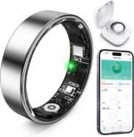 Smart Ring with Sleep Monitoring, Step Counting, Heart Rate, Blood Oxygen for iOS and Android, No Subscription Fee, IP68 Waterproof Health Tracker (Silver, 9) - Image 2