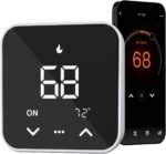 Smart Thermostat for House, WiFi Thermostat Compatible with Alexa and Google Assistant,7day x 8period Programmable Control Tuya/Smart Life, Energy Saving, C-Wire Require (Black) - Image 2