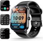 Smart Watch, 1.85" Smartwatch for Men Women (Answer/Make Call), Heart Rate, Sleep Monitor, Pedometer, 120+ Sport Modes Activity Tracker, IP68 Waterproof Fitness Watch for Android iOS (Black) - Image 2
