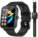 Smart Watch (Answer/Make Call): 1.85" Waterproof Fitness Trackers with 24-Hours Blood Pressure Heart Rate SpO2 Sleep Monitor Watches for Men Women, iPhone Android Compatible (Stone Black) - Image 2