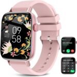 Smart Watch for Android iPhone-Call Receive/Dial/Read Message/AI Control-1.9" HD Screen-IP67 Waterproof Fitness Smartwatch-Blood Pressure/Heart Rate/SpO2/Sleep Monitor (Light Pink) - Image 2