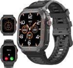 Smart Watch for Men, Military GPS Smartwatches with Call/Text, Health Monitor(Heart Rate/SpO2/Sleep), Compass/Altitude/Barometer, Outdoor Fitness Tracker for iPhone/Android(with GPS, Black) - Image 2