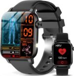 Smart Watch for Men Women 1.85" HD Health Watch with Answer/Make Call LED Flashlight Video Dynamic Watchface 24H Heart Rate SpO2 Stress Sleep GΙυ𝚌ο𝚜𝚎 Monitor SOS Call Fitness Watch (Black) - Image 2