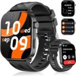 Smart Watch for Men Women Built-in GPS Fitness Tracker, 2.01" HD Touchscreen(Answer/Make Calls), 110+ Sport Modes with Heart Rate/Sleep Monitor/Compass, 1 ATM Waterproof, for Android iOS, Black - Image 2