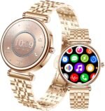 Smart Watch for Women 1.27" Color Screen Waterproof Fitness Activity Tracker Rose Gold Women's Smart Watch with Heart Rate Sleep Monitor for Android and iOS (Rose Gold Steel RT-i109) - Image 2